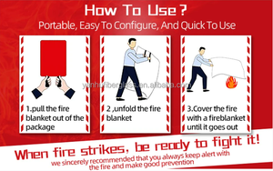 Manta suave de fibra de vidrio <span class=keywords><strong>antifuego</strong></span> de gran tamaño Premium, equipo de emergencia de supresión de cocina de protección contra incendios para el hogar de alta calidad - Product Image 6