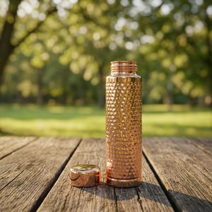 Premium 100% Pure Copper Eco-Friendly Boiling Water Safe Modern Design Water <b>Bottle</b> Carry Loop Handle Cap Seamless Sports <b>Flask</b> - Product Image 3
