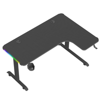 Beisijie meubles d'occasion de bureau à domicile PC de jeu en forme de L utilisé table de jeu de table d'angle droit de couleur noire avec rvb
