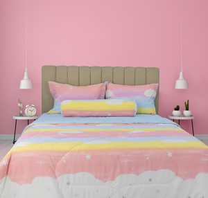 Western 3-Piece Queen Size Bed Set Microfiber <b>Fluffy</b> Ruffle Anti-Bacteria Quilted Customizable Four Seasons Floral Cartoon - Product Image 1