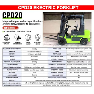 Elektrische heftruck met hoge hefhoogte 3m 4,5m, 2000kg 2 ton mast, op batterijen, pallettruck voor fabriek - Product Image 4