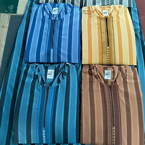 CCY Vente en gros Thobe Jubba personnalisé élégant pour homme, style marocain, avec broderie et bordure en jean selvedge - Product Image 3