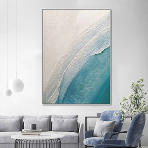Cuadro Decorativo <span class=keywords><strong>para</strong></span> Hotel, Lienzo Azul Contemporáneo, Arte Abstracto, Paisaje, Arte de Pared Moderno, Pinturas al Óleo de <span class=keywords><strong>Paisajes</strong></span> Marinos - Product Image 6