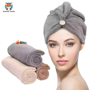 Serviette de séchage des cheveux en molleton de corail en microfibre à séchage rapide fabricant en vrac serviette tissée maison coiffure adulte traitement cosmétique - Product Image 3