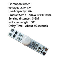 Module de commutateur de capteur de mouvement d'onde manuelle/tactile/porte de lumière LED d'armoire de DC5V-24V