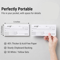 Carnet de reçus autocopiants pour petites entreprises de boutique, bloc de commandes et factures autocopiantes en 2 exemplaires