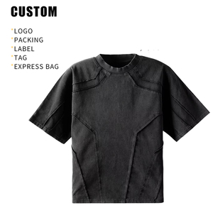 T-Shirt di Lusso con Effetto Acid Wash 100% Cotone Vestibilità Oversize Pesante Moda Streetwear Alta Qualità Design Personalizzato per Uomo - Product Image 3