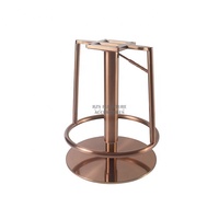 Pied de chaise de table de bar réglable en hauteur moderne Base pivotante en or rose avec repose-pieds Accessoires de tabouret de bar en métal