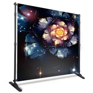 DD Display Printed Banner Stand Adjustable Telescopic Trade Show Backdrop Step And Repeat Frame