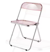 Chaise de salle à manger pliante en acrylique transparent, chaise d'appoint en plastique, siège moderne et portable pour la maison, la cuisine et la photographie