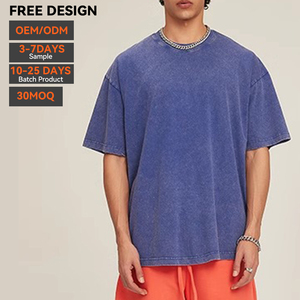 เสื้อยืดคอตตอนย้อมสี OEM ทรงโอเวอร์ไซส์ ลายกราฟิก เสื้อผ้าสตรีทแวร์เนื้อหนา รับสกรีนโลโก้ เสื้อยืดผู้ชาย - Product Image 1