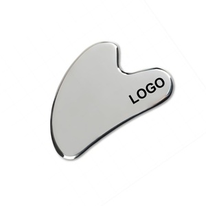 Outil de <span class=keywords><strong>massage</strong></span> Gua Sha en acier inoxydable 304 en forme de cœur, poli miroir, pour lifting et raffermissement du <span class=keywords><strong>visage</strong></span> et du corps - Product Image 1