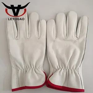 Guantes de piel de cabra para coche, trabajo de soldadura, cuero fino, a la moda, para conducir, autobús