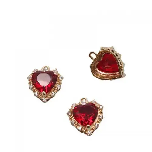 fashion jewelry 2022 crystal heart pendants gold color zirconia