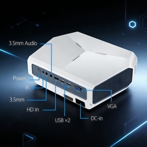 Mini <span class=keywords><strong>projecteur</strong></span> de cinéma maison 4800 lumens, résolution native 1080p Full HD, modèle LCD LED A4300 - Product Image 2