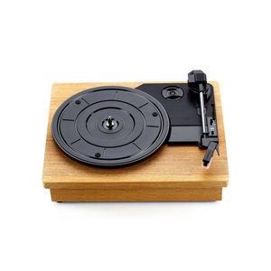 Tocadiscos de Vinilo de Madera Natural Personalizado de Fábrica, Reproductor de Discos Portátil de 3 Velocidades con Bluetooth, Gramófono para Decoración del Hogar, Audio de Alta Fidelidad - Product Image 1