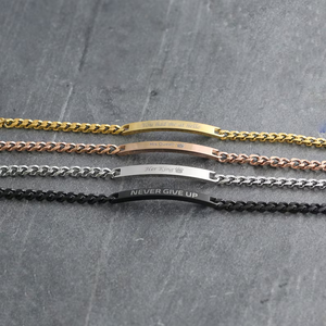 Pulsera de Identificación Personalizada de Acero Inoxidable Negro de 10 mm, Cadena Clásica Grabada con Nombre, Regalo para Él, Día del Padre - Product Image 1