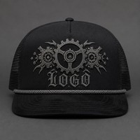 Casquette Trucker 5 Panneaux Vintage Personnalisée avec Broderie, Visière en Mousse et Filet, Style Urbain Chicano Côte Ouest, Vente en Gros
