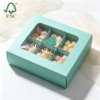 Boîte à collation portable mini et légère en papier pour pop-corn frit, bonbons grillés, avec séparateur/fenêtres transparentes
