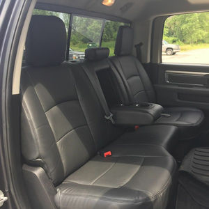 Fundas de Asiento de Coche Personalizadas, Impermeables, de Cuero, Juego Completo para Camioneta Dodge Ram 1500 2500 3500, Color Negro y Rojo - Product Image 2