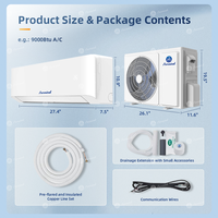 Climatiseur mural multi-split non-inverter 24000 Btu, refroidissement uniquement, économe en énergie, pour hôtels et usage domestique, contrôlable par application Wi-Fi