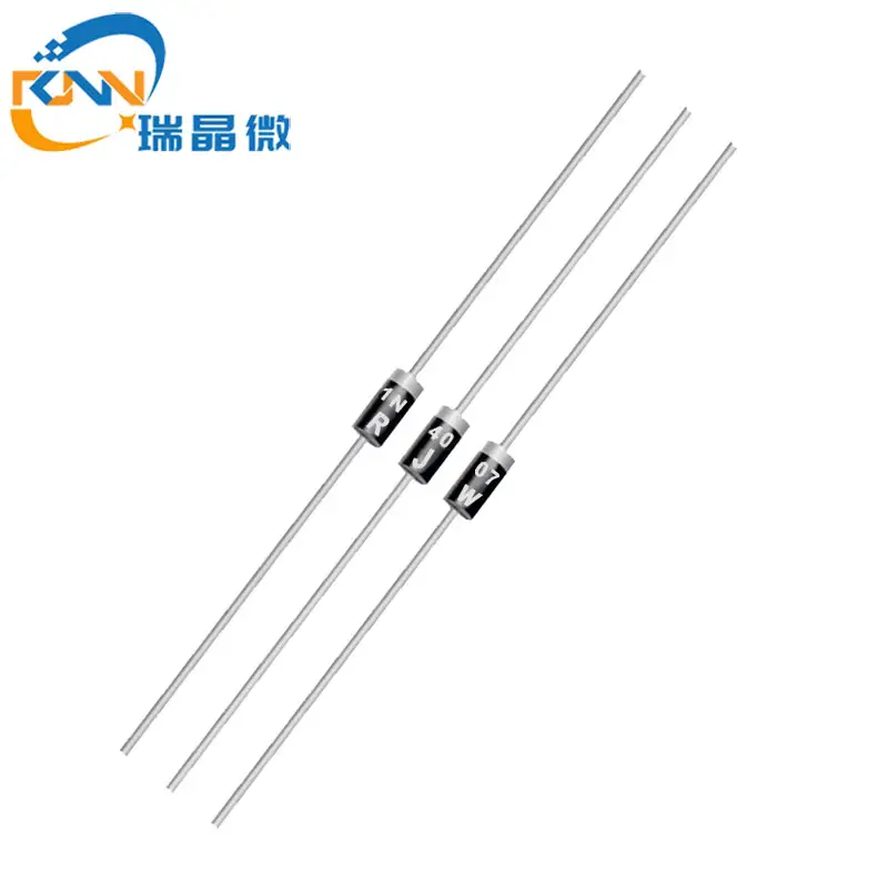 1N4007 Diode DO-41 Lead 45 0.5 Mm Chip 42 Mil Melalui Lubang 1000V ROHS Diode Penyearah Aksial