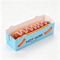 Boîte en papier recyclable de qualité alimentaire jetable pour vente en gros, économique, pour emballage de sushis, sandwichs, hot-dogs et saucisses