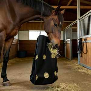 <b>Hay</b> Slow Feed <b>Bag</b> Durable 600D Polyester Fabric Large Capacity Hanging Feeder for Horses Goats and Livestock Farm Use - Product Image 2