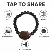 Bracelet NFC en coquille de noix de coco, pierre de jade naturelle, bracelet intelligent de contrôle d'accès RFID 13,56 MHz, bracelet RFID