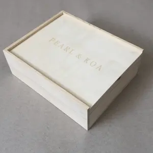 Natural Pine Wood Drawer Gift Boxes Wooden Wine Boxes