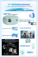 Proyector Inteligente WiFi Mini HD para Cine en Casa K3, Nuevo Proyector Pequeño de 2.69 Pulgadas con Android 14, Smart TV Beamer