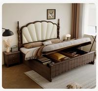Ensemble de chambre à coucher de luxe moderne, nouveaux modèles personnalisables, cadre en bois massif, lit double king size, cadre de lit en bois massif pour chambres design