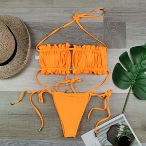 <span class=keywords><strong>Bikini</strong></span> Sexy da Donna a Due Pezzi, Costume da Bagno <span class=keywords><strong>Senza</strong></span> <span class=keywords><strong>Spalline</strong></span> con Perizoma, Costume Bandeau Femminile, Micro <span class=keywords><strong>Bikini</strong></span> con Lacci - Product Image 6