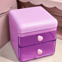 Meuble de Rangement de Bureau à 2 Tiroirs pour Dortoir, Organisateur Personnalisé pour Pinces à Cheveux, Boucles d'Oreilles, Bagues, Bijoux, Petites Breloques, Bureau, Dortoir