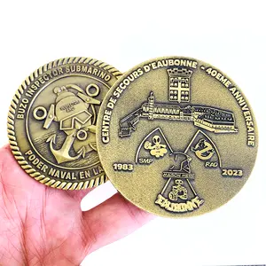 Factory Embossed Collectables Coin Custom Logo Design Personalized Size Small Big Coin Zinc Alloy Metal 3D Brass Coin