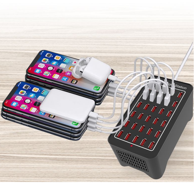 30-port 150Watt High Power Usb Charging Station Mobile Phone Desktop Universal Fast Smart Docking Station for Multi-mobile Phone