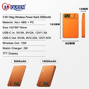 Banco de Energía Inalámbrico Magnético Ultra Delgado con Pantalla Digital TFT y Logotipo Personalizado, Carga Rápida de 10000 mAh para iPhone y Reloj - Product Image 2