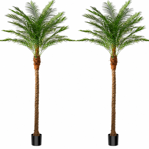 Palma Artificiale Alta 2,7m con 21 Foglie Regolabili, in Plastica Resistente, per Decorazioni Natalizie, Matrimoni, Fidanzamenti, Uso Interno/Esterno - Product Image 1