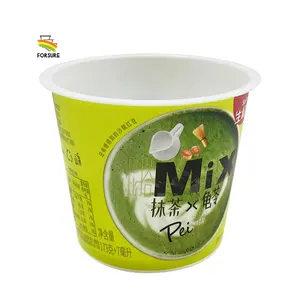 Fabrika özel logo baskı kare açık veya özel renk yoğurt paketi konteyner tek kullanımlık plastik tatlı bardak 200 ml 7 oz