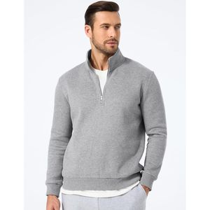 Sweat-shirt à col montant zippé pour homme FOXA, en polaire, manches longues, léger, respirant - Product Image 2
