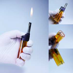 Briquet à gaz portable en plastique durable rechargeable au <span class=keywords><strong>butane</strong></span> électrique personnalisé pour le camping et la cuisine - Product Image 4