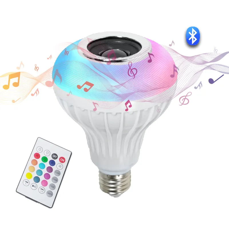 Hotsale 12 واط E27 لمبات الإضاءة LED الموسيقى الذكية لمبة ملونة