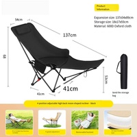 Chaise longue pliante d'extérieur portable avec base élargie et sac de rangement – Utilisation polyvalente pour la pêche, le salon extérieur, la cuisine, la salle à manger, la salle de sport