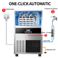 Machine à glaçons GQ-60 abordable, automatique et facile à utiliser, en acier inoxydable, nouvelle machine à glaçons en cubes, compresseur inclus