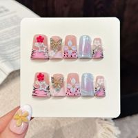Lot de 10 faux ongles noirs en acrylique à couverture complète, haute qualité, faits main sur mesure, vente en gros
