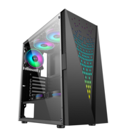 SAMA – boîtier de pc de jeu ARGB, armoire de bureau en verre trempé blanc, tour moyenne ATX, ordinateur