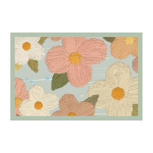 Tapis de bain en terre de diatomée, motif floral, rectangulaire, absorbant, antidérapant, tapis de sol pour salle de bain, tapis de maison - Product Image 1