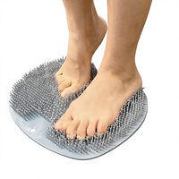 Tapis exfoliant en TPE 22*30cm à fixer au mur pour la douche, masseur dorsal et tapis de massage des pieds