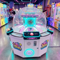 Máquina de Cápsulas con Premios para 4 Jugadores, Operada con Monedas, Juego de Arcade con Luz LED para Interiores