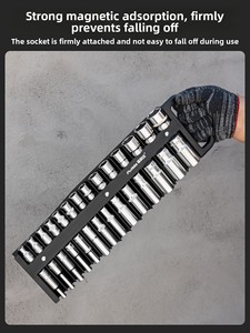 Magnetic Socket Organizer Rack Set | Strong Magnet Holder Rail <b>Tool</b> Storage Strip for Metric & Sockets A13 <b>DIY</b> Socket Organizer - Product Image 6